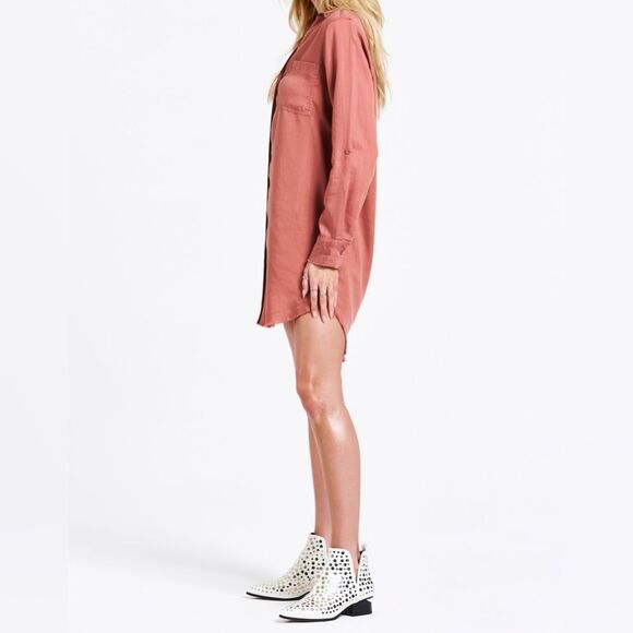 Dear John Denim Wistful Mauve Long Sleeve Button Avery Dress - Picture 3 of 10